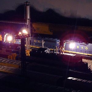 Night time at the service tracks