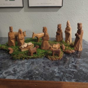 our nativity, olive wood, from Bethlehem.JPG