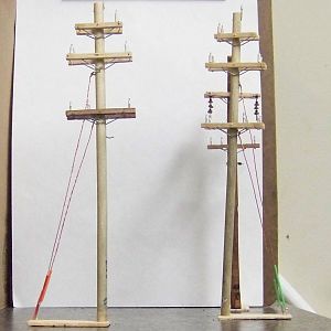 Ho Scale Hand Crafted 34.5/12 KV Power Poles