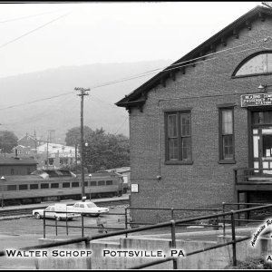 RDC-1 and Passenger-Freight Station at Pottsville PA Undated Walter Schopp Photo ARHS Archives.jpg