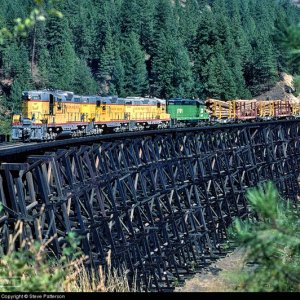 UP 247 Union Pacific EMD GP9 at Orofino, Idaho by Steve Patterson.jpeg