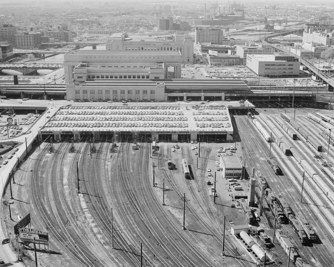30th Street Station and Race Street 1977.jpg