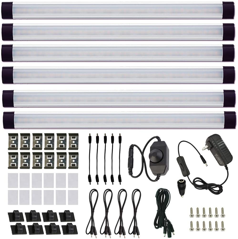 AIBOO LED Under Counter Light Rigid Bar Kit, Plug in Corded 12V LED Under Cabinet Lighting Dim...jpg