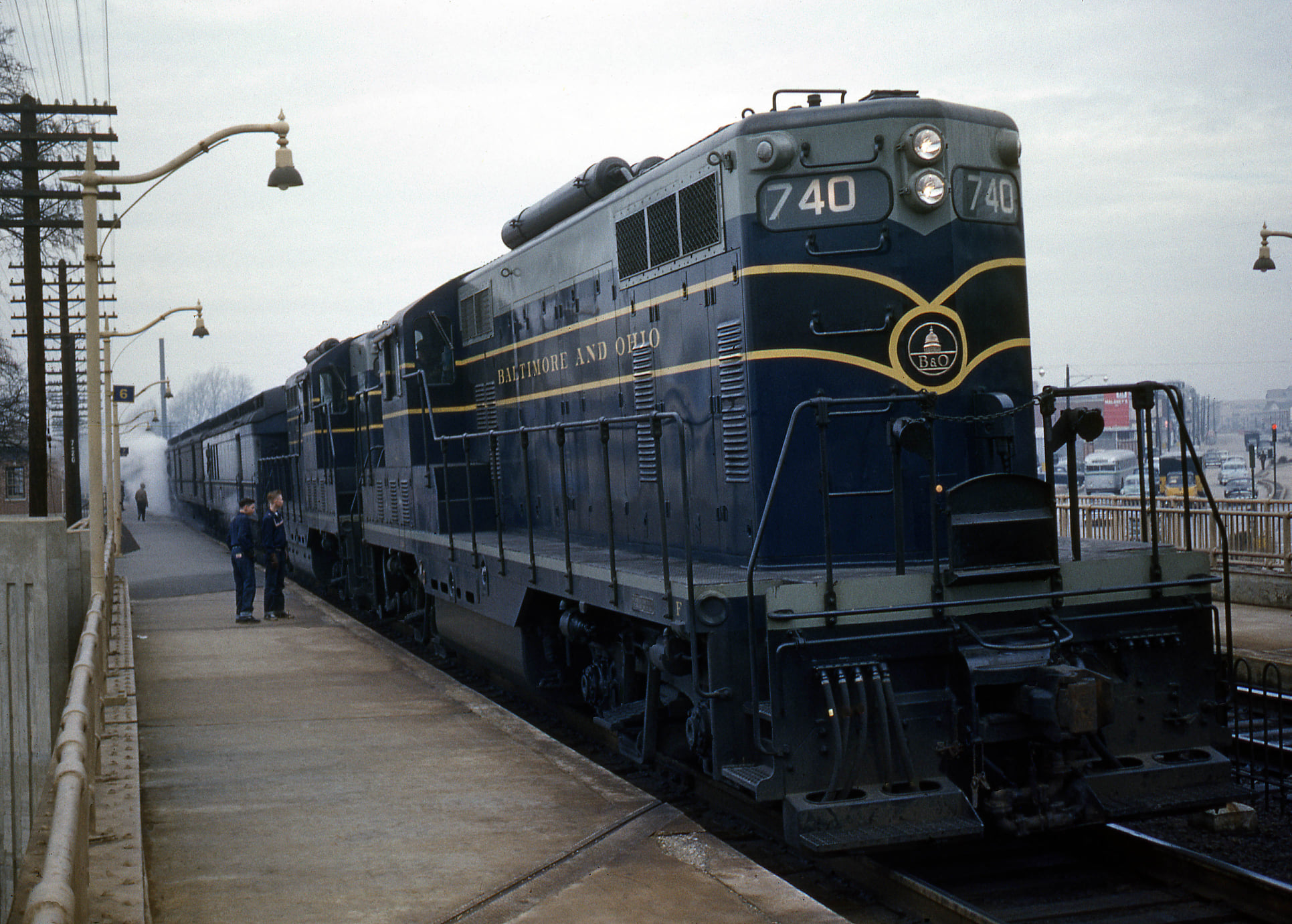 B&O Passenger Geeps at Silver Spring, MD around 1959.jpg