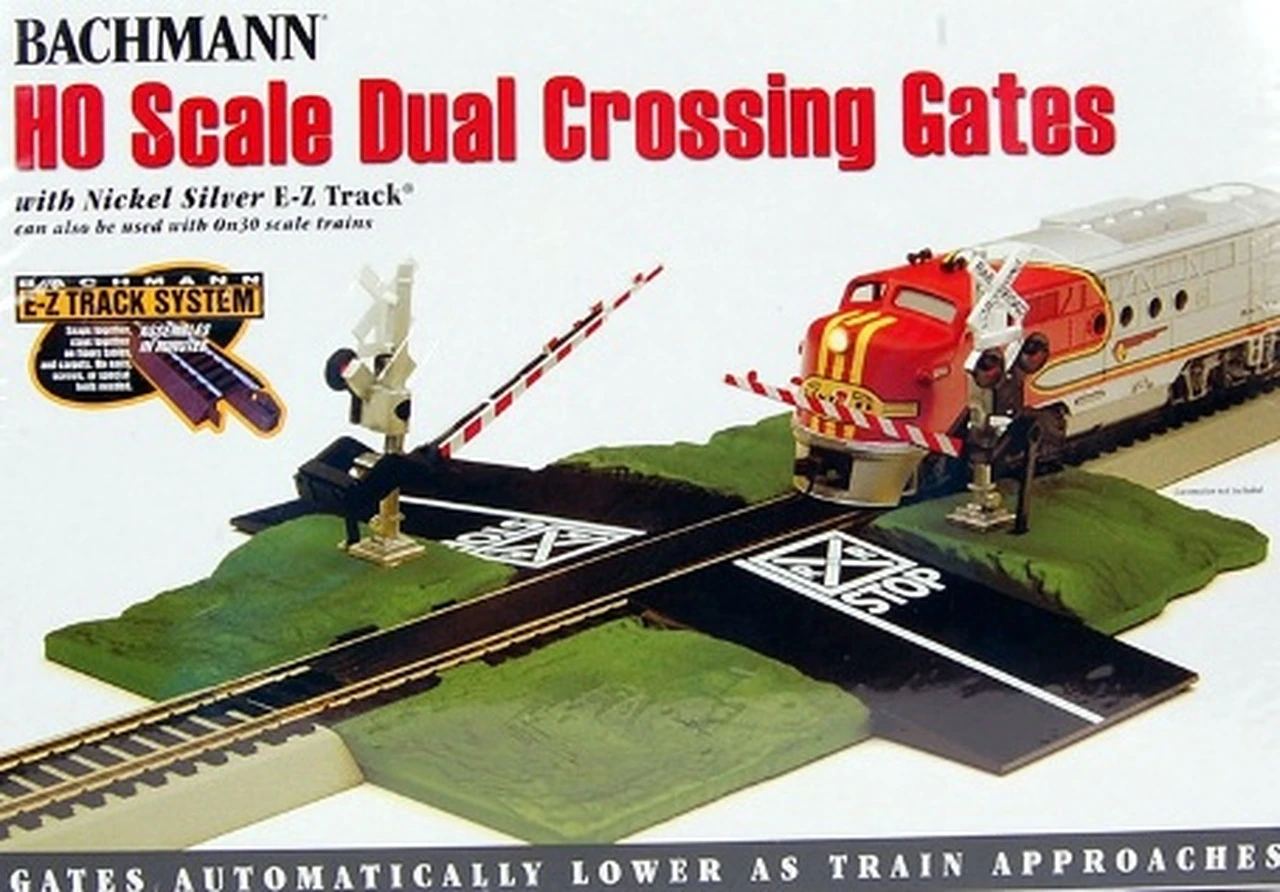 Bachmann HO Scale Dual Crossing Gates with Nickel Silver E-Z Track (Product).png