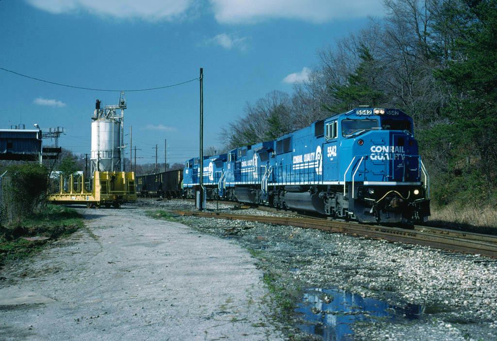 Conrail Coal Train from Benning at Bowie 4-7-1994.jpg