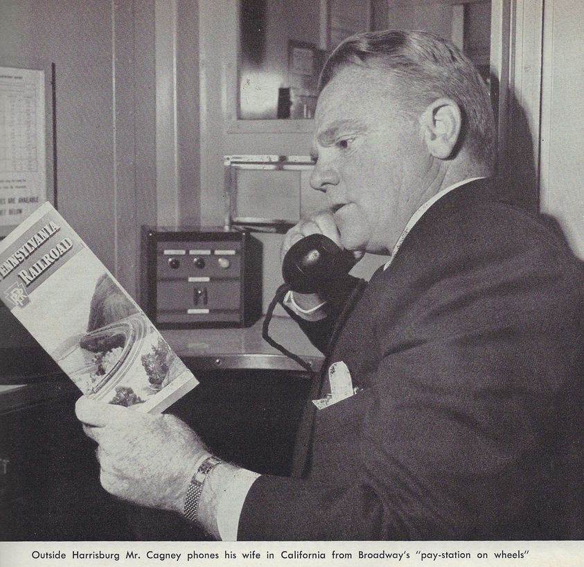 James Cagney using Phone on Broadway Limited.  PRR Photo.jpg