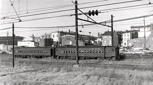 MP54E (MU) train at Norristown, PA 8-12-1958.jpg