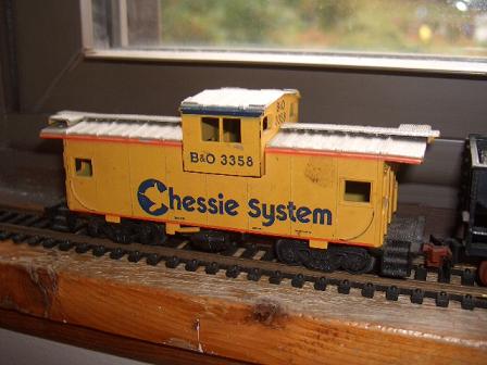 And bringing up the rear, Chessie System B&O Caboose.