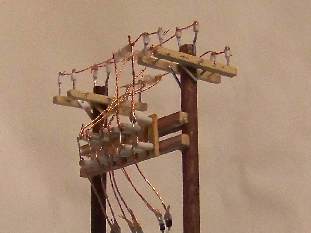 Ho Scale Hand Crafted 2x Armed Voltage Regulator Bank