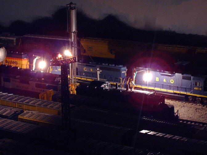 Night time at the service tracks