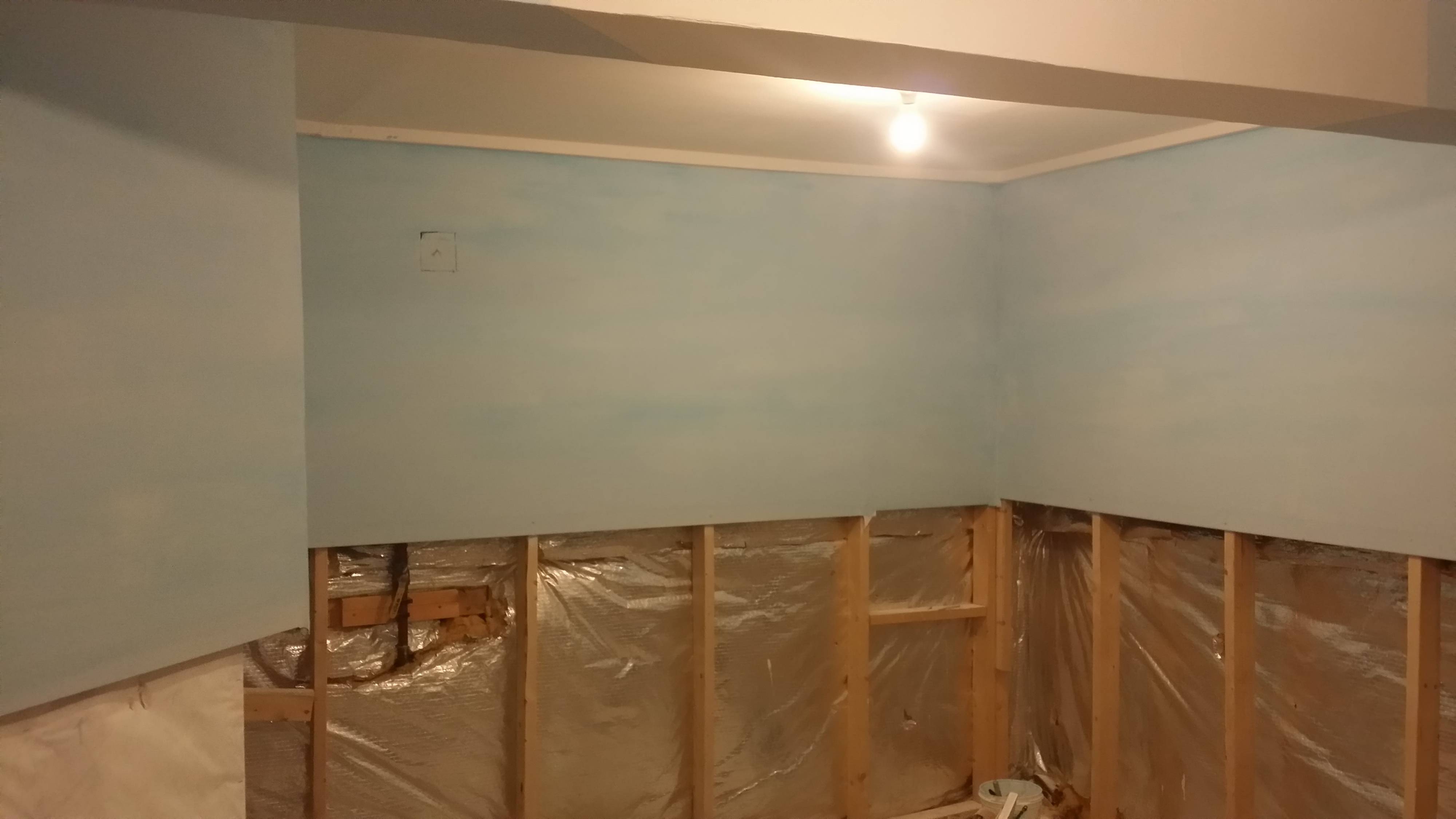 Wall are painted and clouds added
