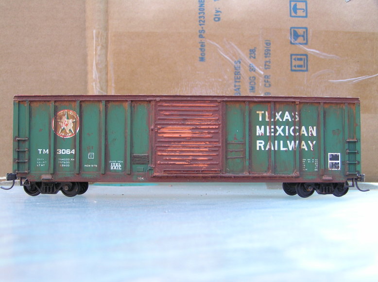Weathered MDC/Roundhouse PS Texas Mexican Railway Boxcar