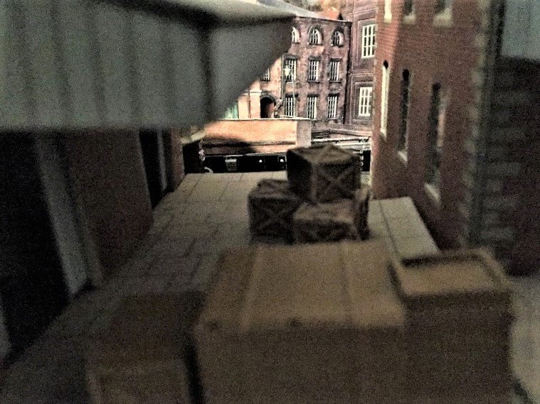 Warehouses beyond Sovereign Street.